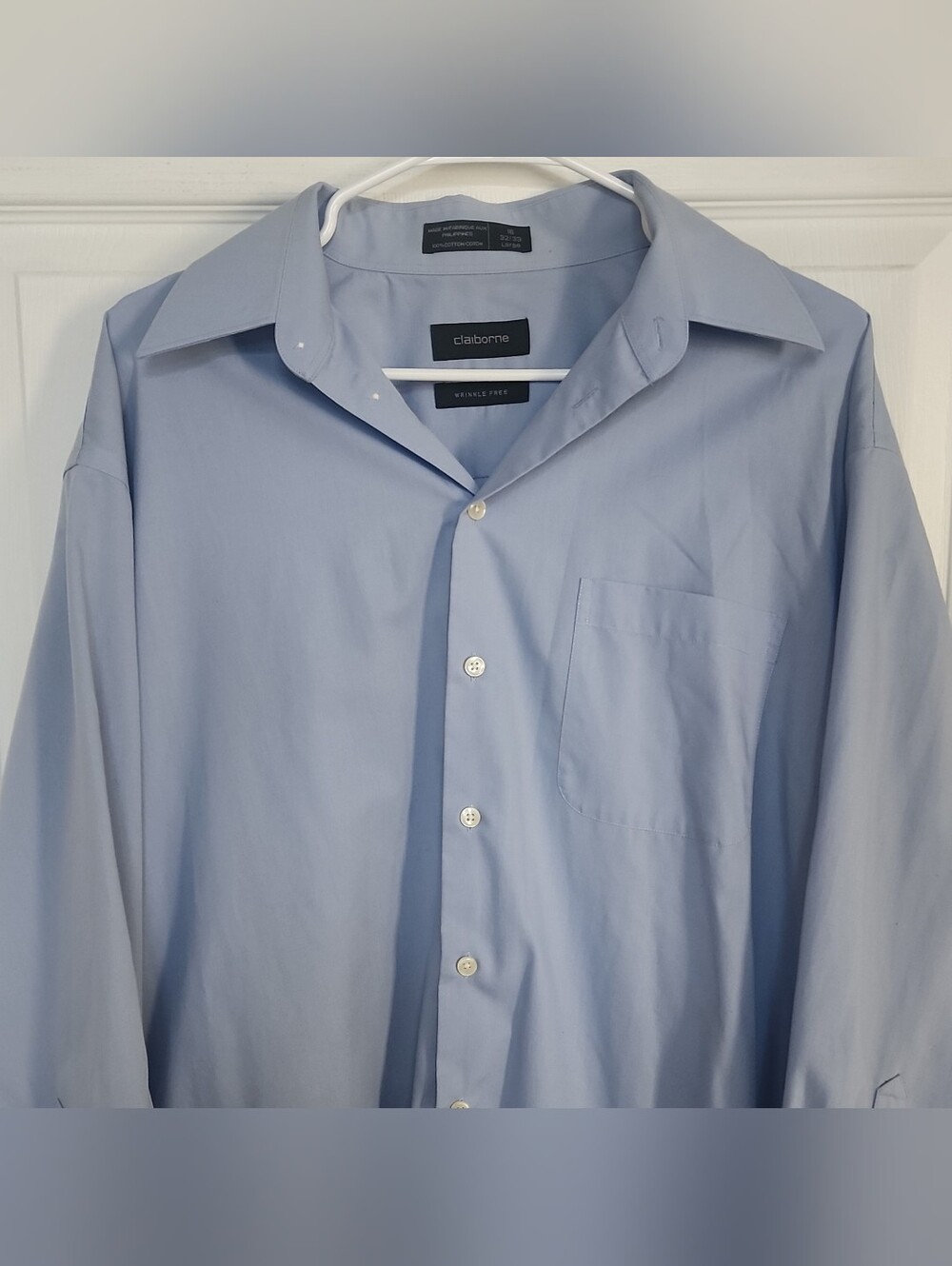Claiborne Men's Light Blue Wrinkle-Free Dress Shirt